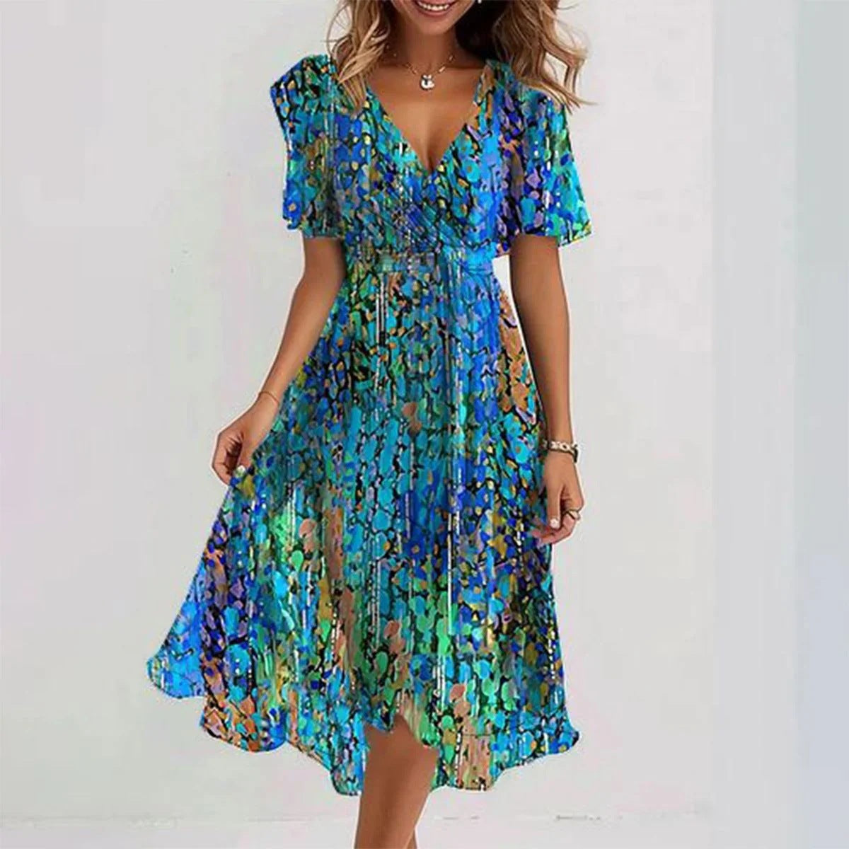 Elegante Bloemen Zomerjurk