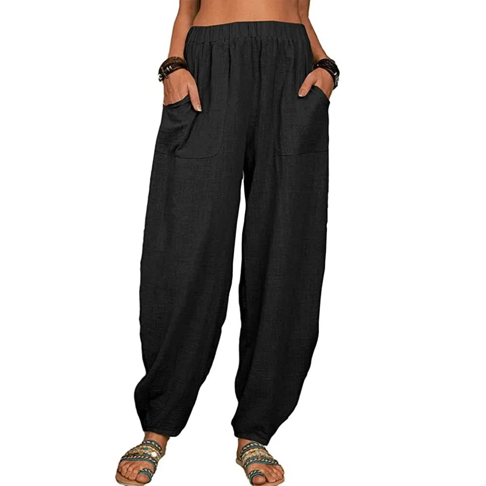 Zomerse Linnen Katoenen Losse Broek voor Dames