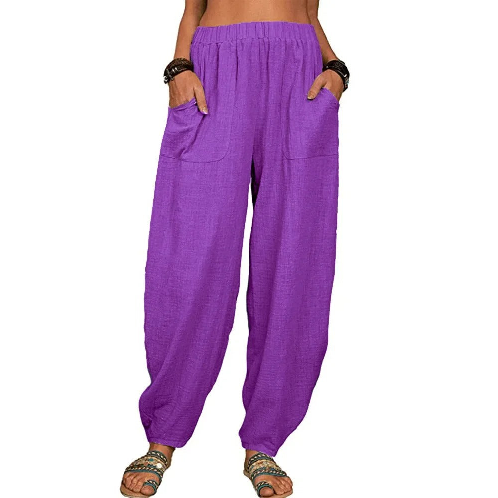 Zomerse Linnen Katoenen Losse Broek voor Dames