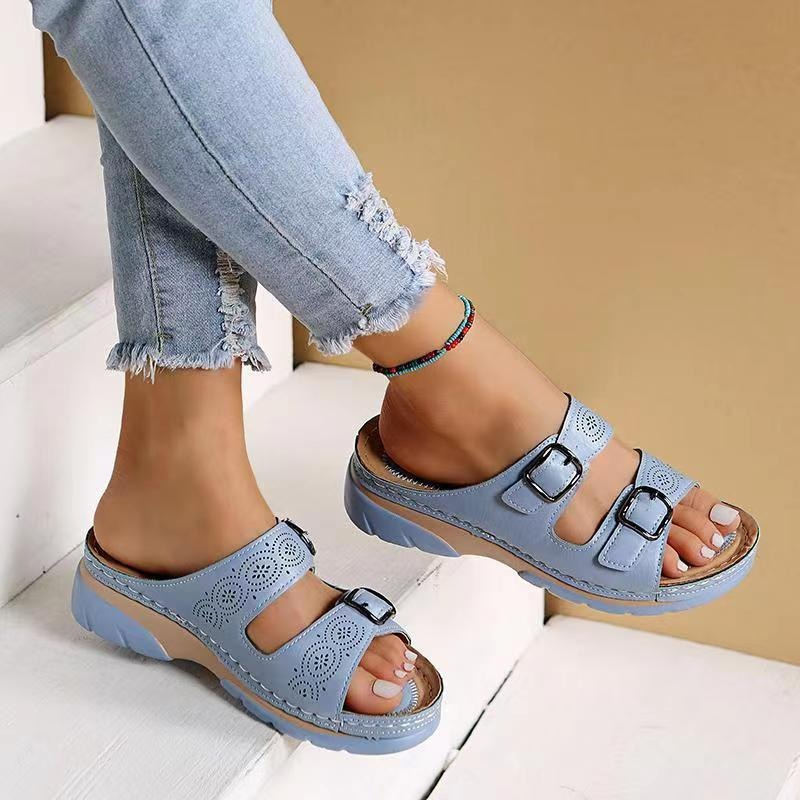 Dames Comfortabele Zomer Wedge Sandalen met Gesp