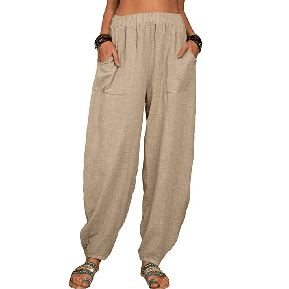 Zomerse Linnen Katoenen Losse Broek voor Dames