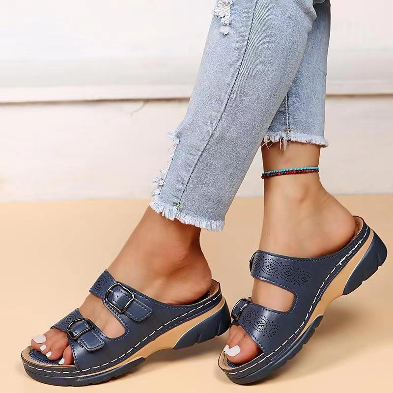 Dames Comfortabele Zomer Wedge Sandalen met Gesp