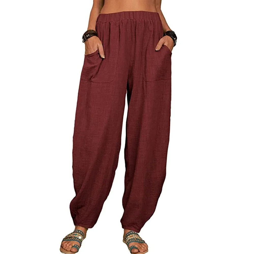 Zomerse Linnen Katoenen Losse Broek voor Dames