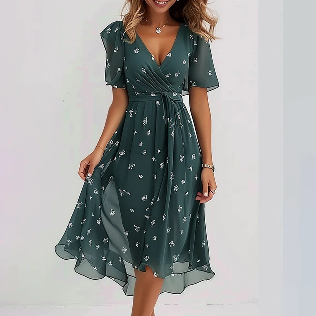 Elegante Bloemen Zomerjurk