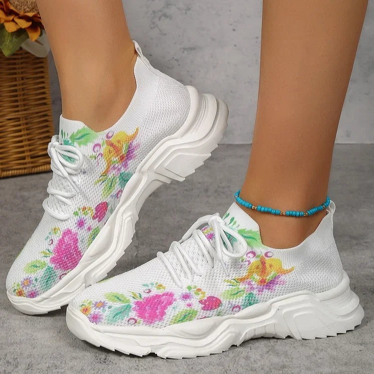Dames Comfort Ortho Sneakers met Bloemenprint