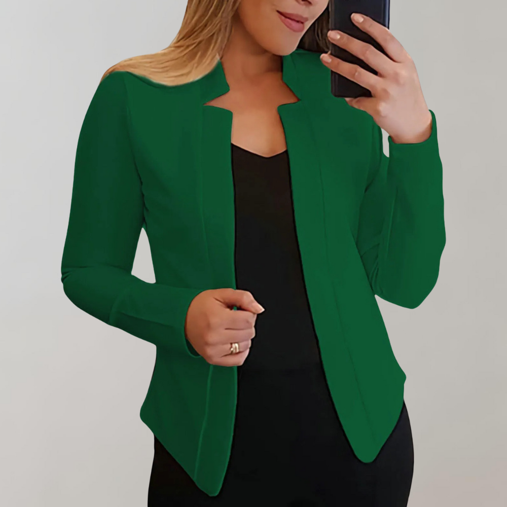 Dames Elegante Enkelgeknoopte Blazer met Lange Mouwen