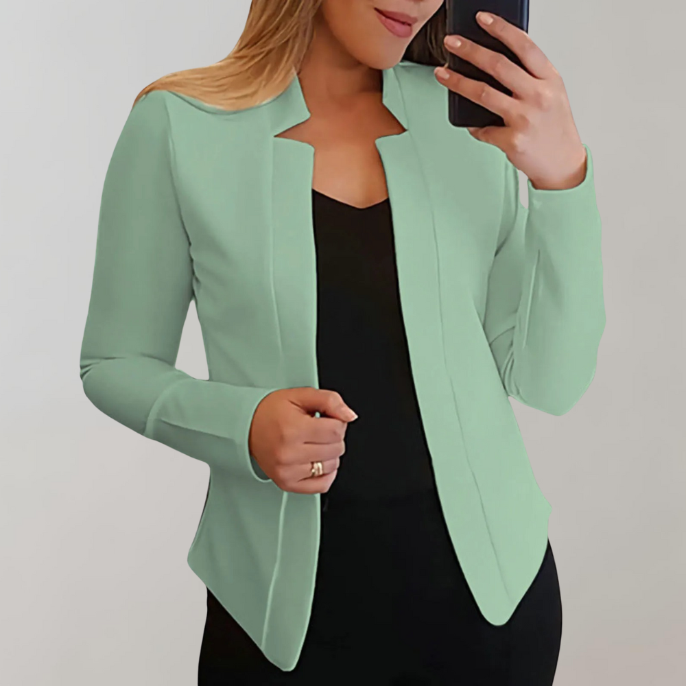 Dames Elegante Enkelgeknoopte Blazer met Lange Mouwen