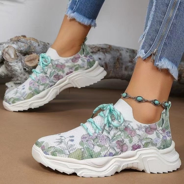 Dames Comfort Ortho Sneakers met Bloemenprint