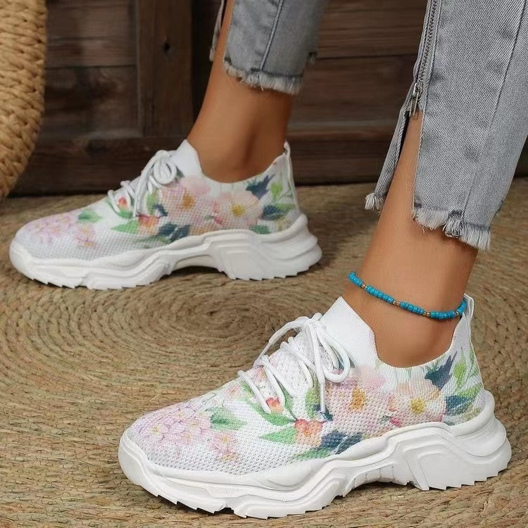 Dames Comfort Ortho Sneakers met Bloemenprint