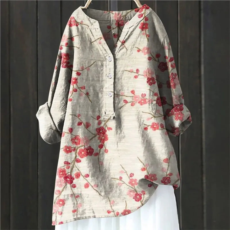 Blouse met Bloemenprint en Knoopsluiting