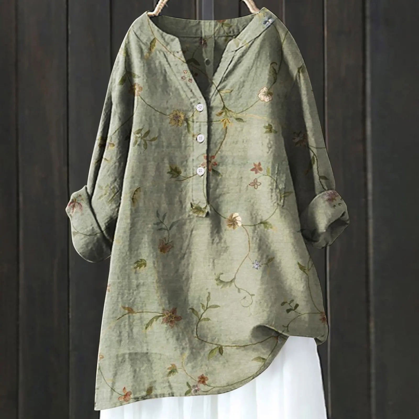 Blouse met Bloemenprint en Knoopsluiting