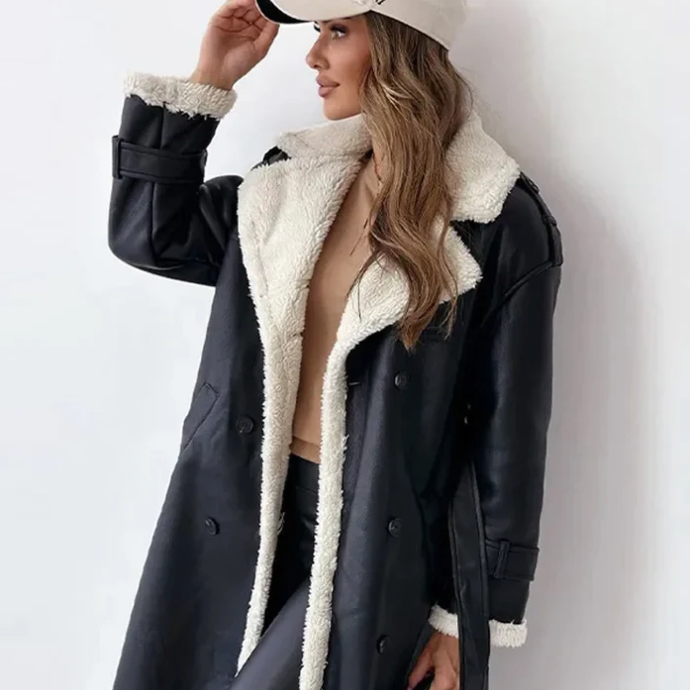 Dikke Warme Fleece Jas met Riem