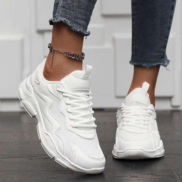 Casual Sneakers met Kleurblok en Veters