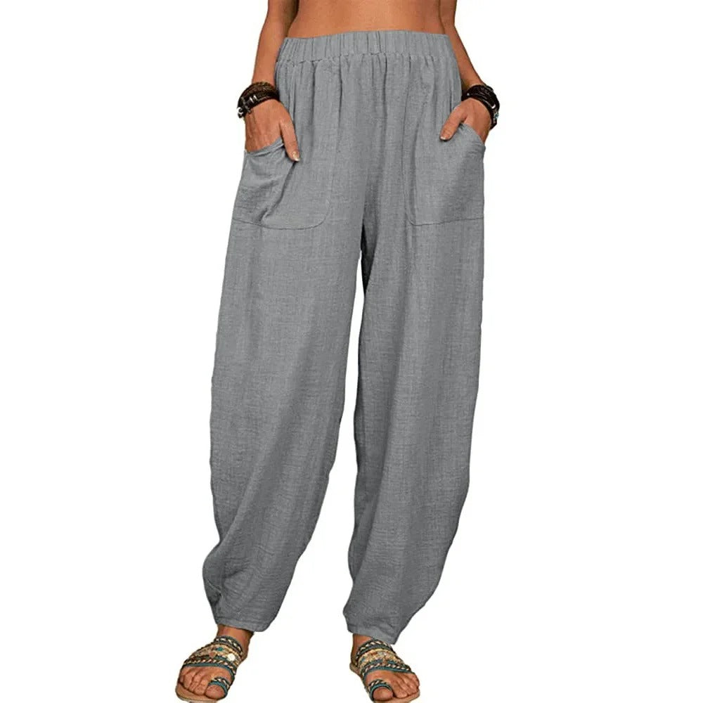 Zomerse Linnen Katoenen Losse Broek voor Dames