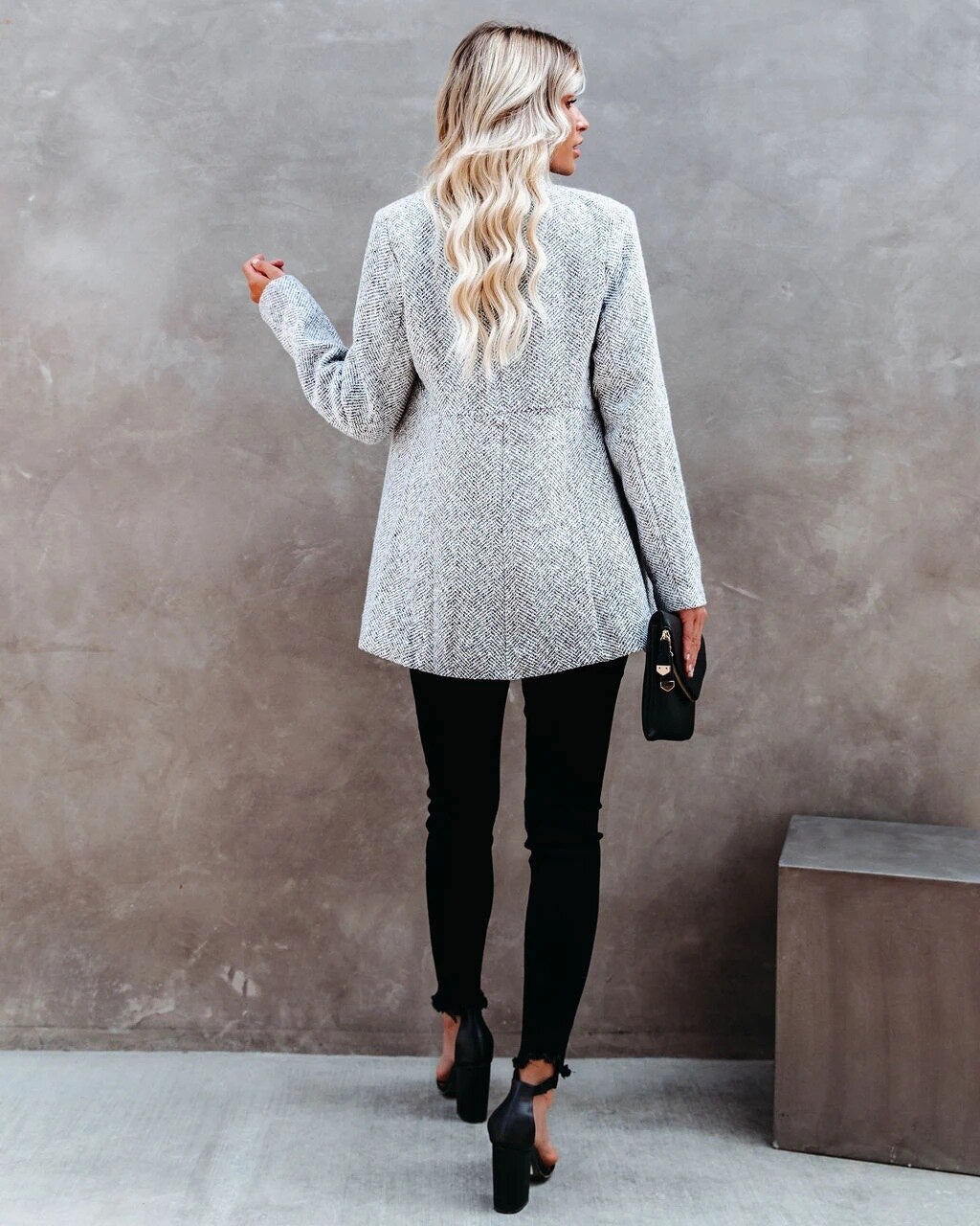 Dames Casual Tweed Jack met Zakontwerp