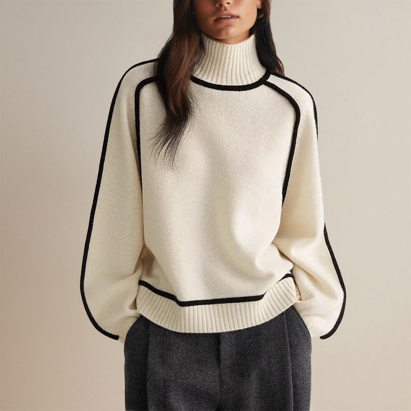 Dames Cozy Turtleneck Gebreide Trui
