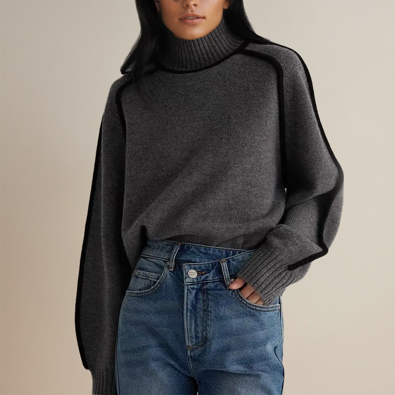 Dames Cozy Turtleneck Gebreide Trui