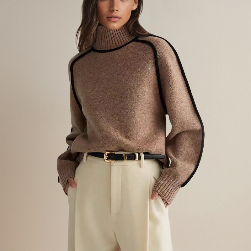 Dames Cozy Turtleneck Gebreide Trui