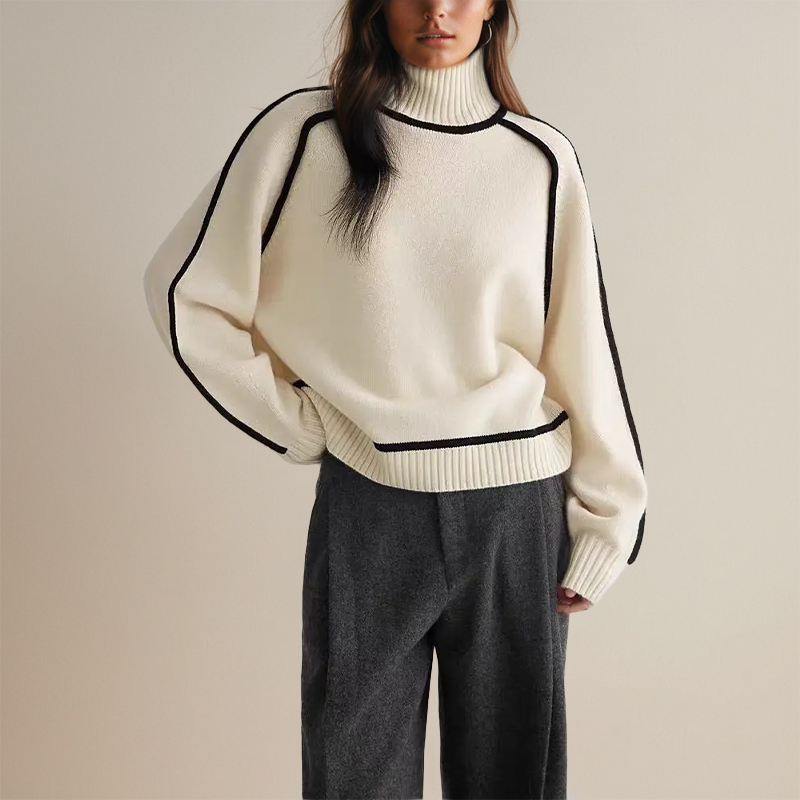 Dames Cozy Turtleneck Gebreide Trui