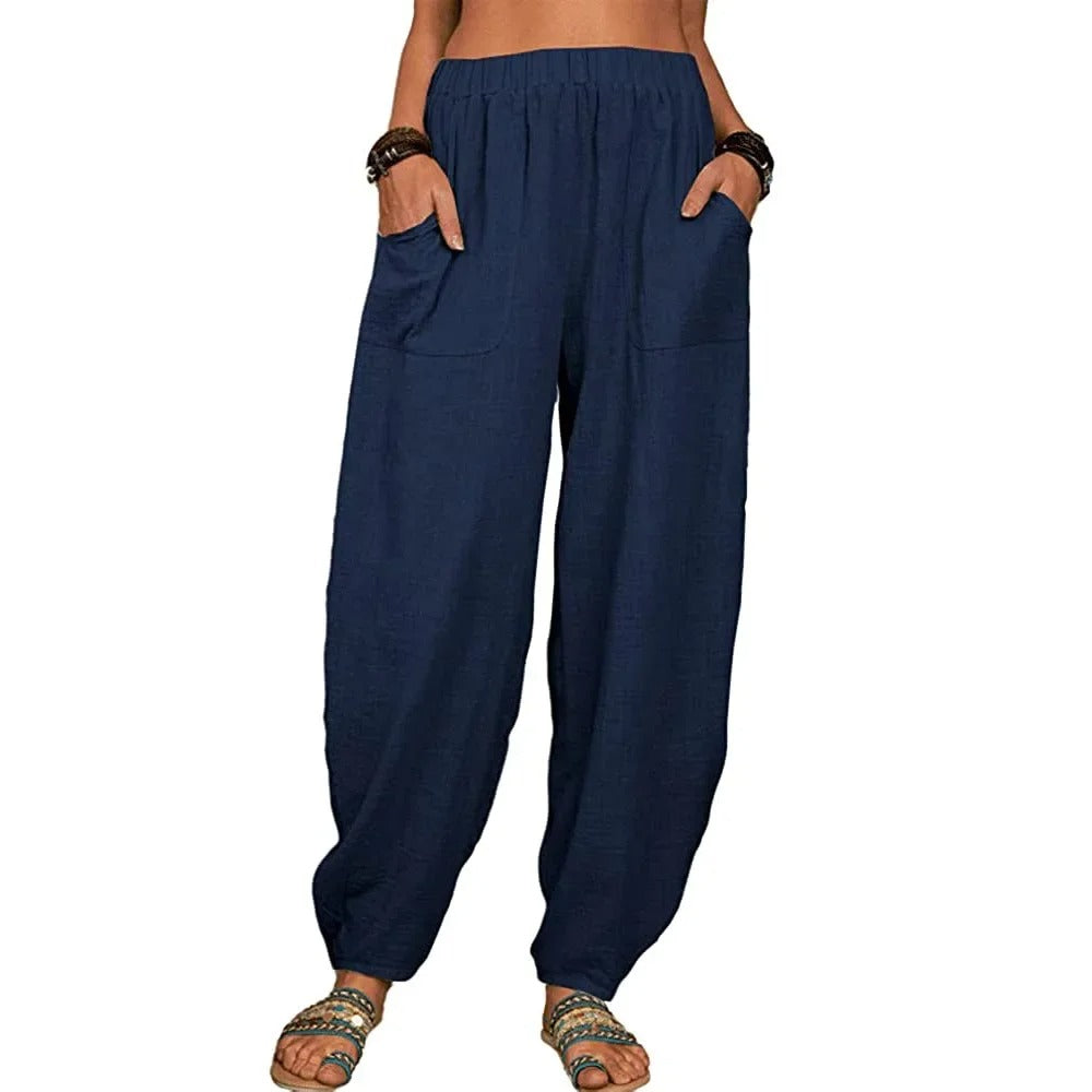 Zomerse Linnen Katoenen Losse Broek voor Dames