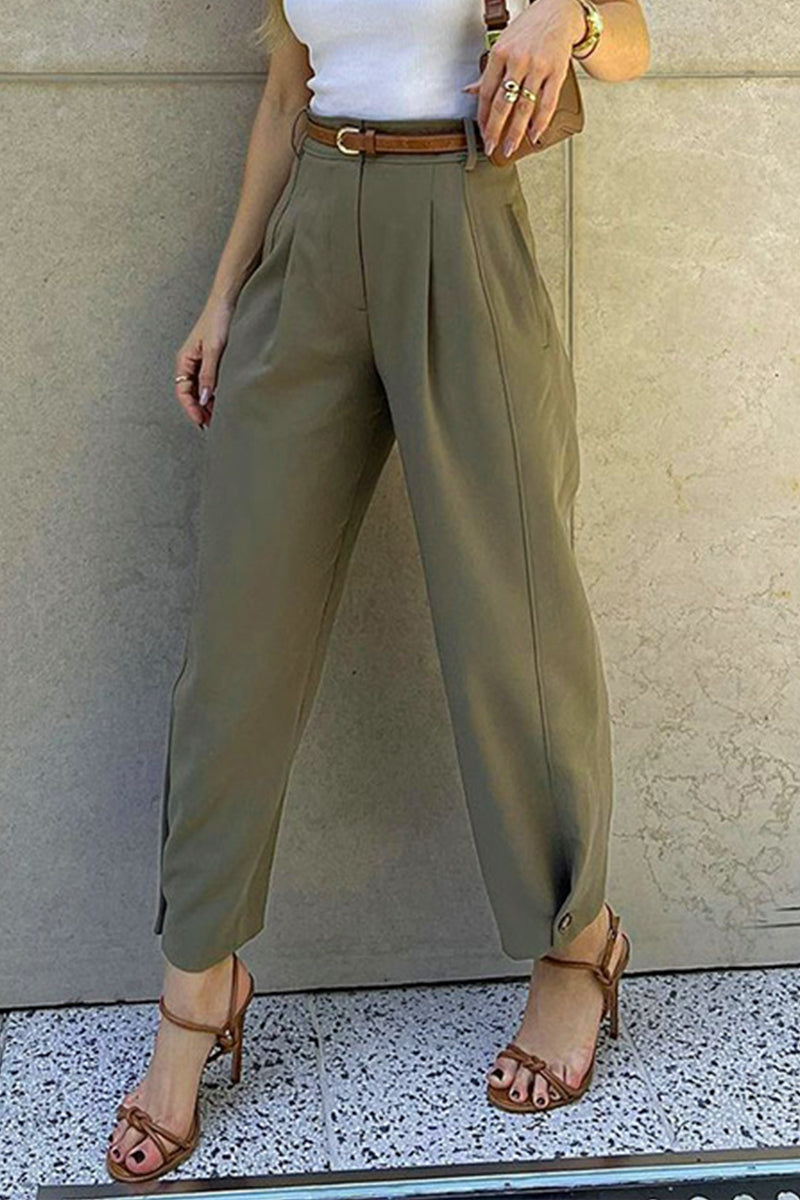 Casual Hoge Taille Harlan Broek met Riem Dames
