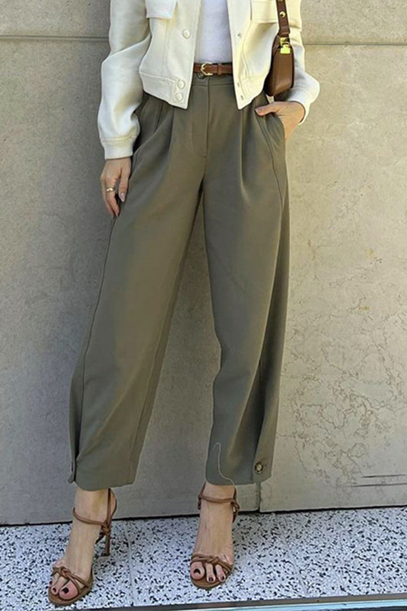 Casual Hoge Taille Harlan Broek met Riem Dames