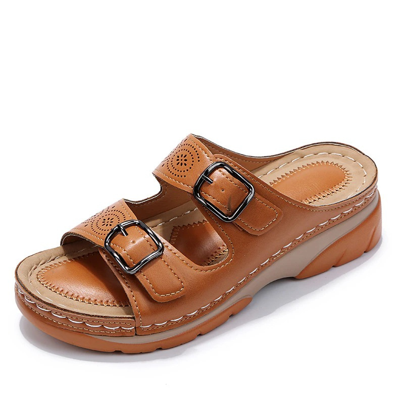 Dames Comfortabele Zomer Wedge Sandalen met Gesp