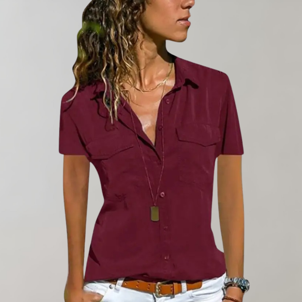 Zoë | Elegante Damesblouse met Korte Mouwen