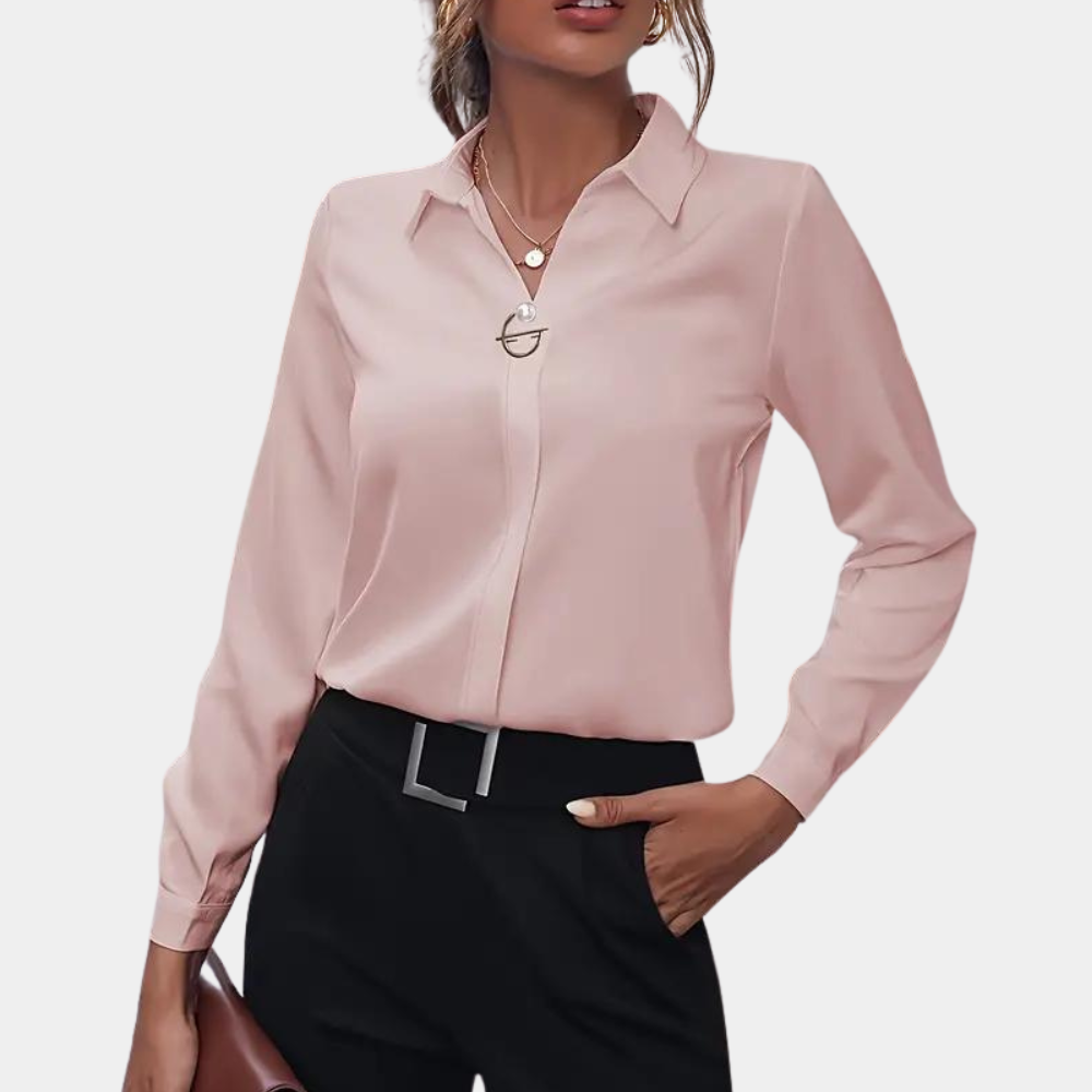 Selena - Stijlvolle Effen Blouse voor Dames