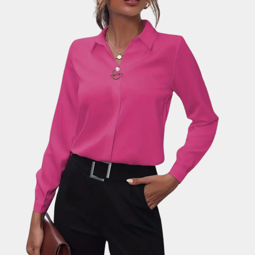 Selena - Stijlvolle Effen Blouse voor Dames