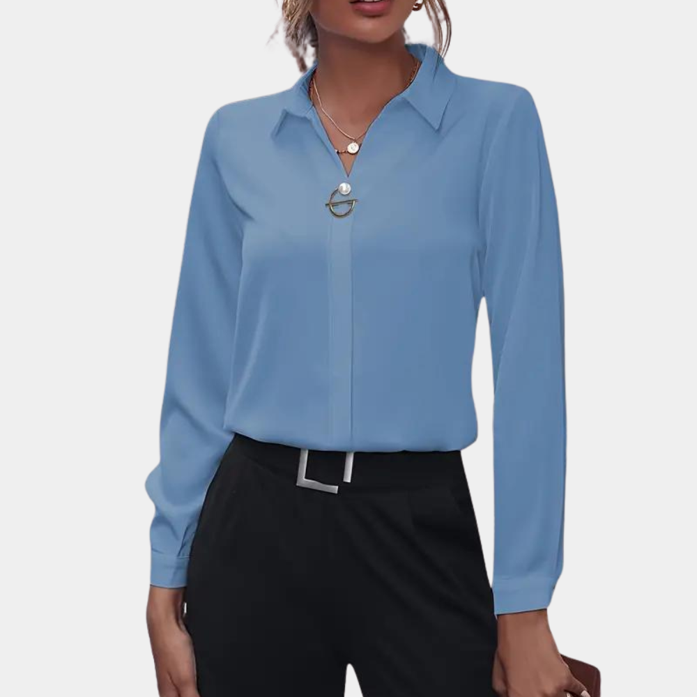 Selena - Stijlvolle Effen Blouse voor Dames