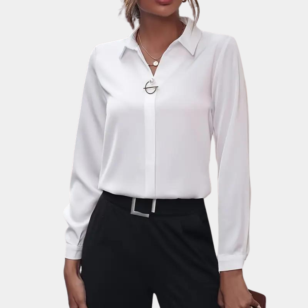 Selena - Stijlvolle Effen Blouse voor Dames