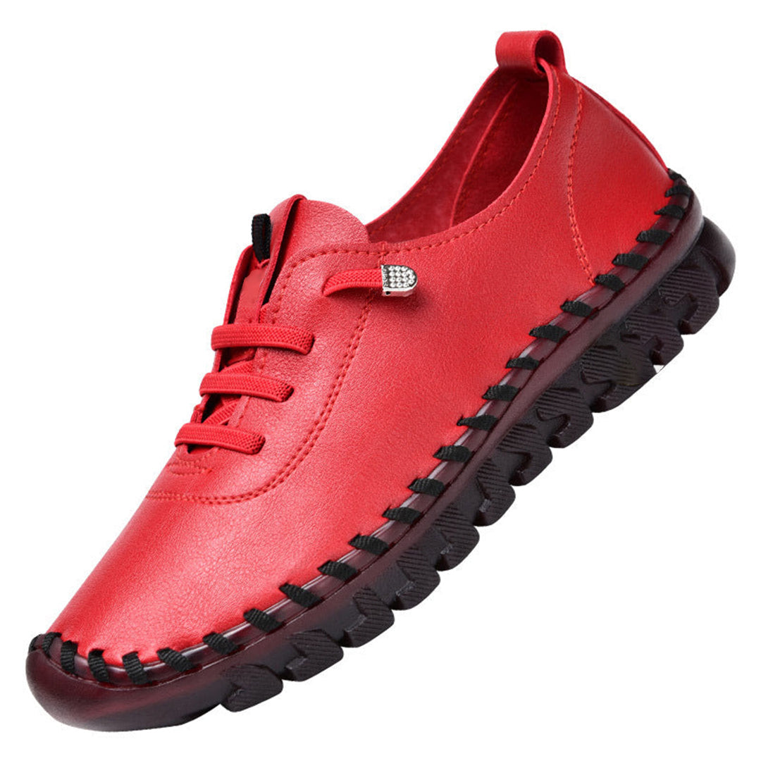 Dames Ergonomische Instap Loafers Zachte Leren Platte Schoenen