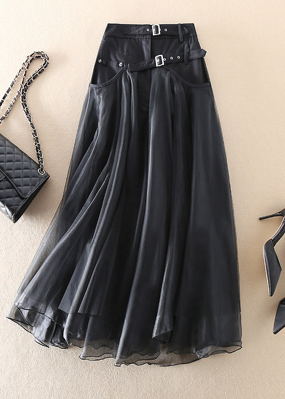 Dames Elegante Hoge Taille Faux Leder Rok
