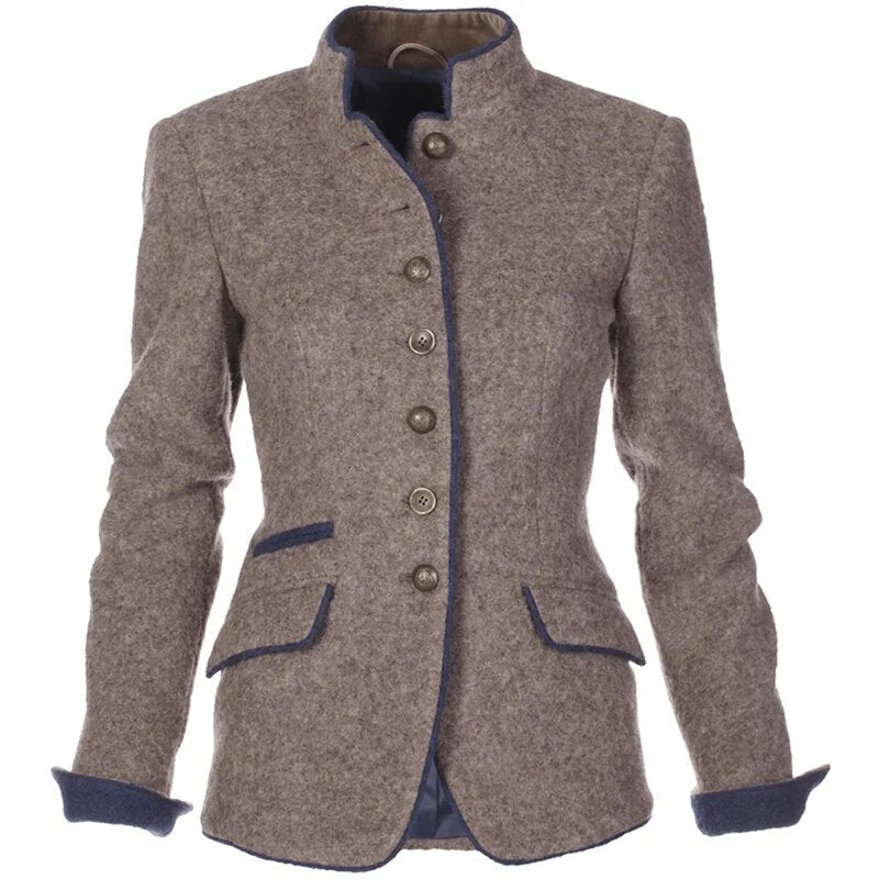 Dames Gestructureerde Blazer voor Herfst Winter