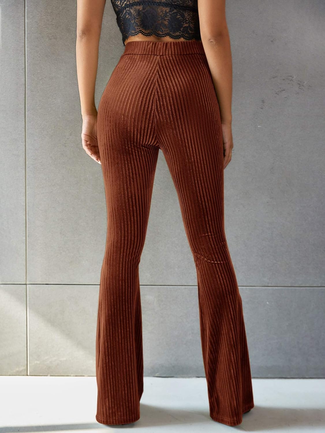 Effen Corduroy Flared Broek voor Dames