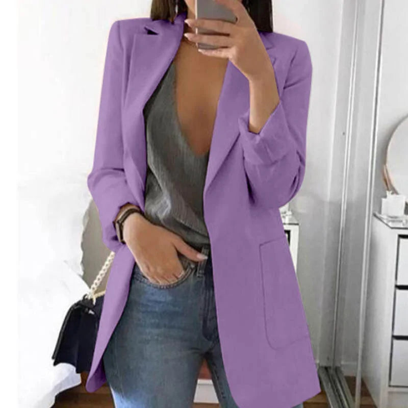 Dames Tailored Lange Blazer voor Elegante Stijl