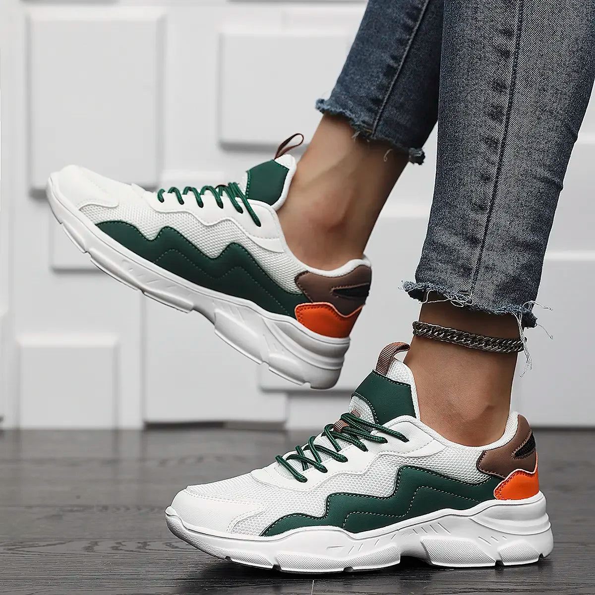Casual Sneakers  met Kleurblok en Veters