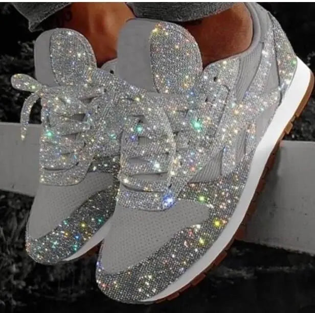 Casual damesschoenen met glitter en pailletten