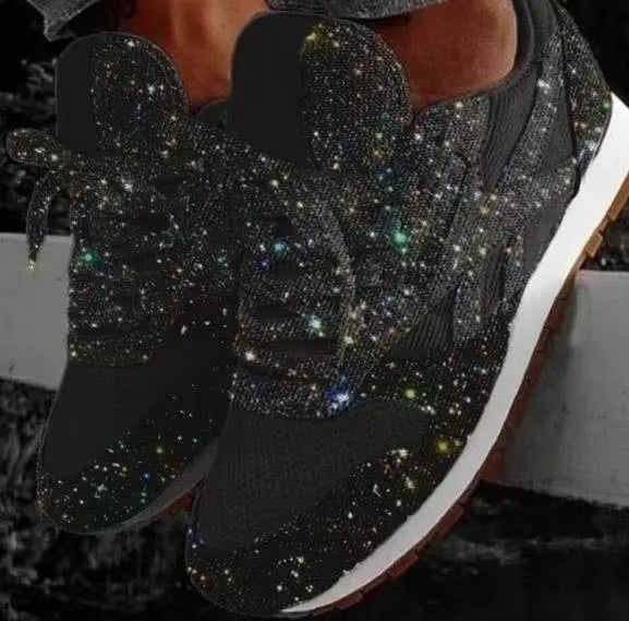 Casual damesschoenen met glitter en pailletten