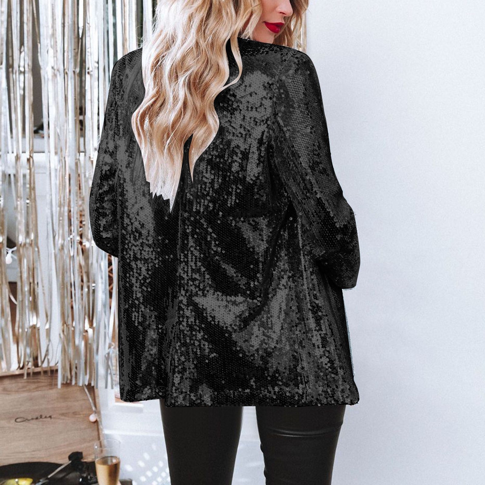 Dames Glamour Sequin Blazer voor een Avonduitje