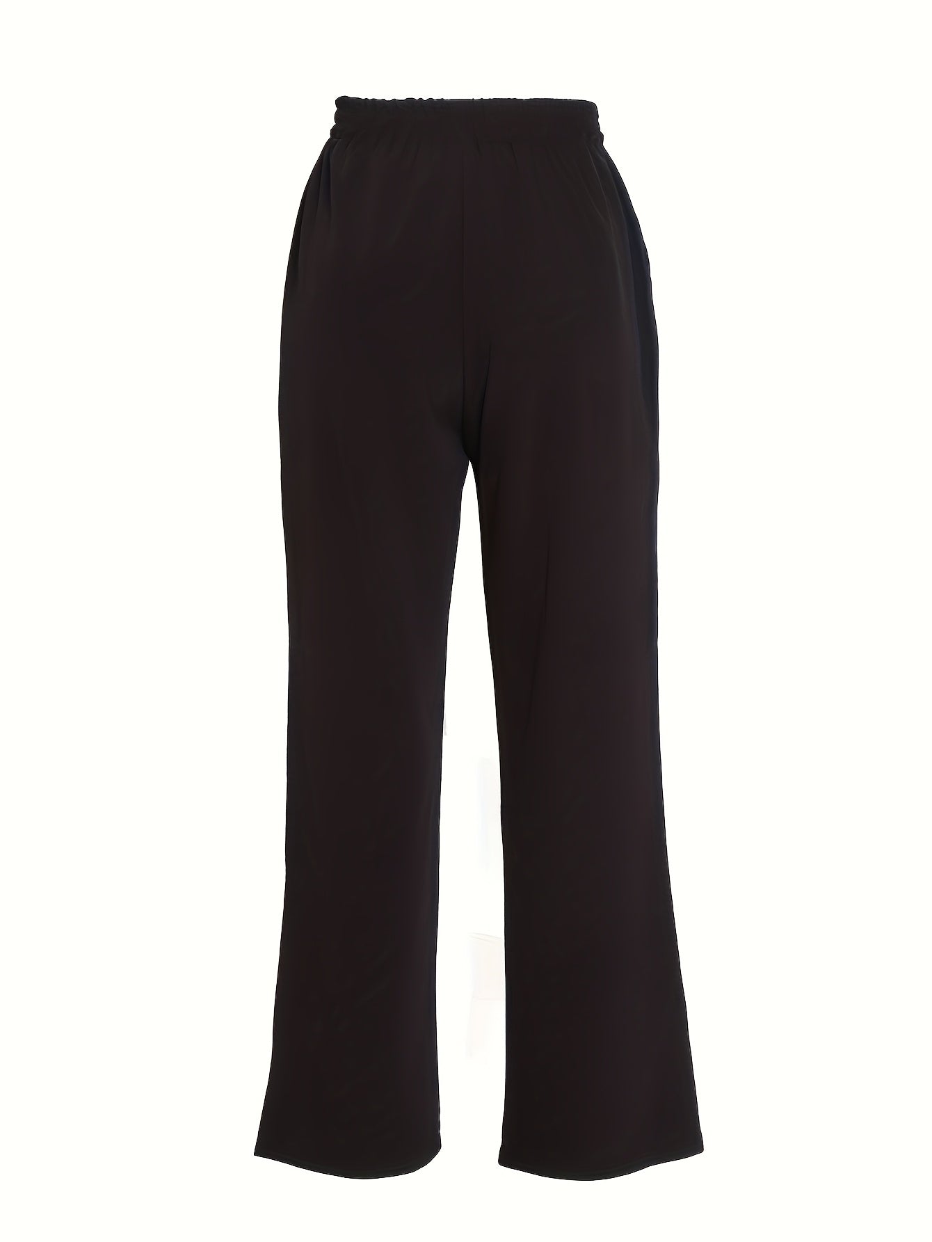 Dames Casual Linnen Rechtdoor Broek met Trekkoord