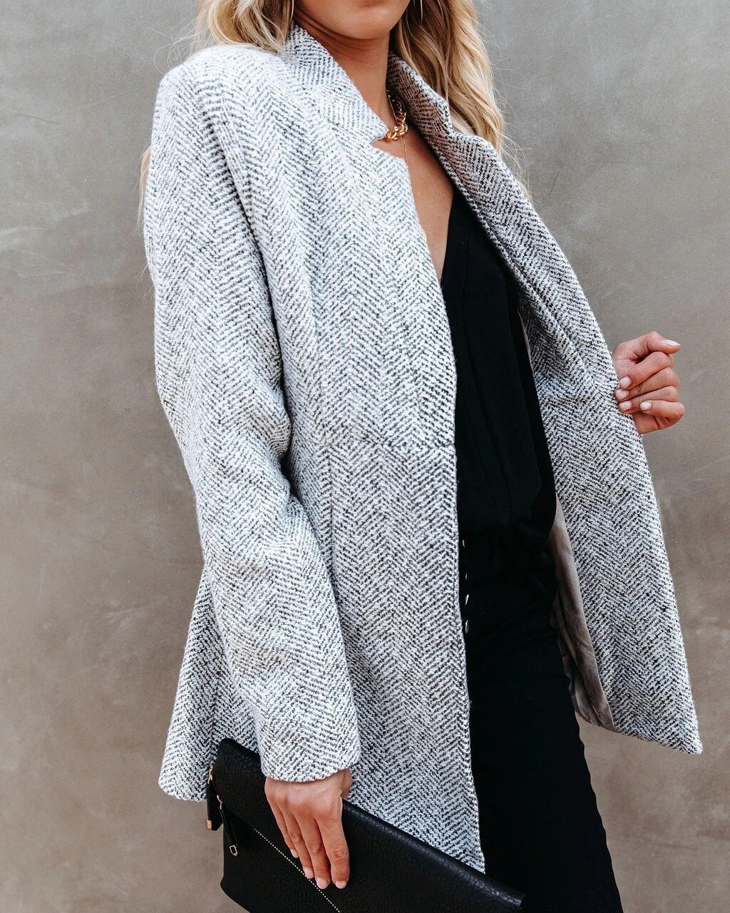 Dames Casual Tweed Jack met Zakontwerp