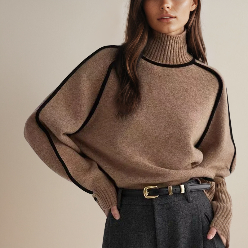 Dames Cozy Turtleneck Gebreide Trui