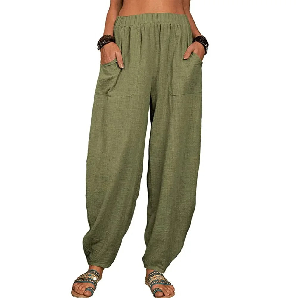 Zomerse Linnen Katoenen Losse Broek voor Dames